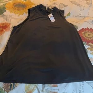 NWT Loft halter style sleeveless blouse with keyhole back closure size med gray